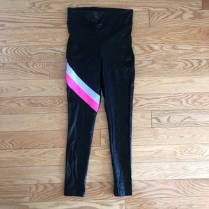 Koral shiny leggings with neon stripe